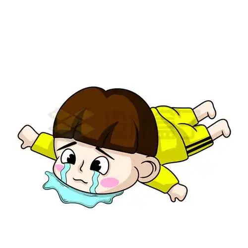 卡通小朋友小孩趴在地上大哭大闹7811277矢量图片免抠素材 人物素材