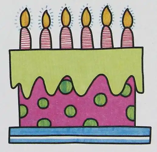 生日蛋糕简笔画 生日蛋糕简笔画带颜色