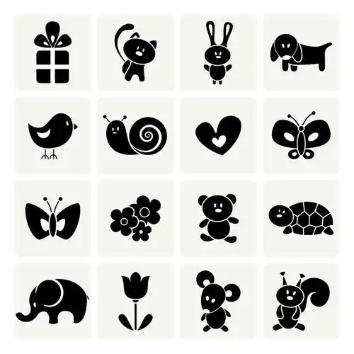 亚马逊跨境辅助绘画模板动物镂空模型diy墙绘喷花模板可定制图案