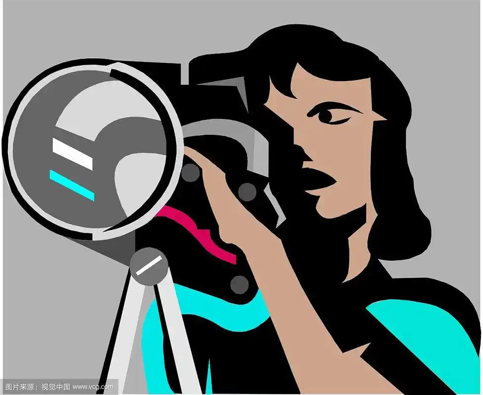 带着摄像机的卡通人