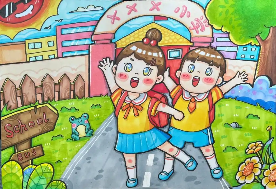 儿童情景画《我去上学校》《放学了》《幼小衔接》 主题应用范围比较