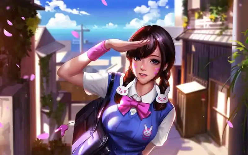 dva,校服,守望先锋overwatch图片,4k高清游戏图片,娟娟壁纸