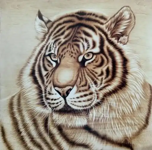 滑县烙画福虎迎春