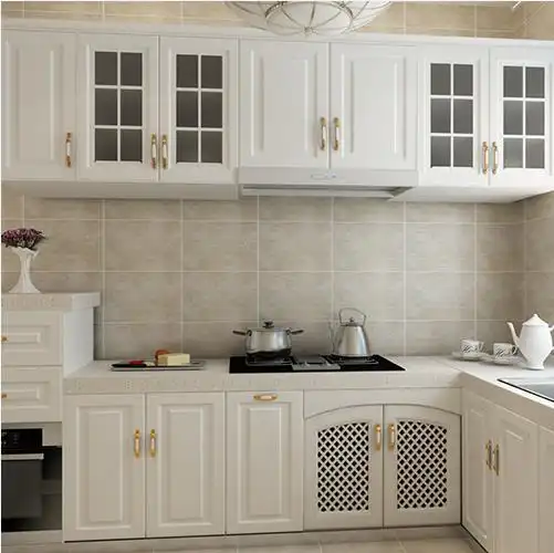 星空梵高图片 欧式风格白色吸塑橱柜效果图