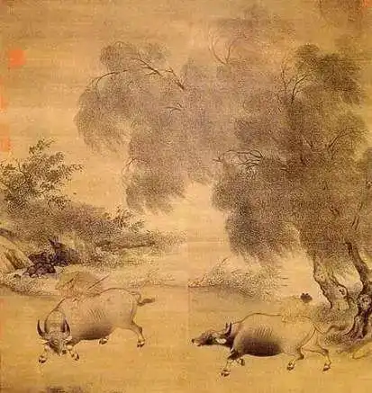 3厘米 (美)私人藏宋代 李唐 乳牛图宋 祁序 江山放牧图戴嵩 牧牛图