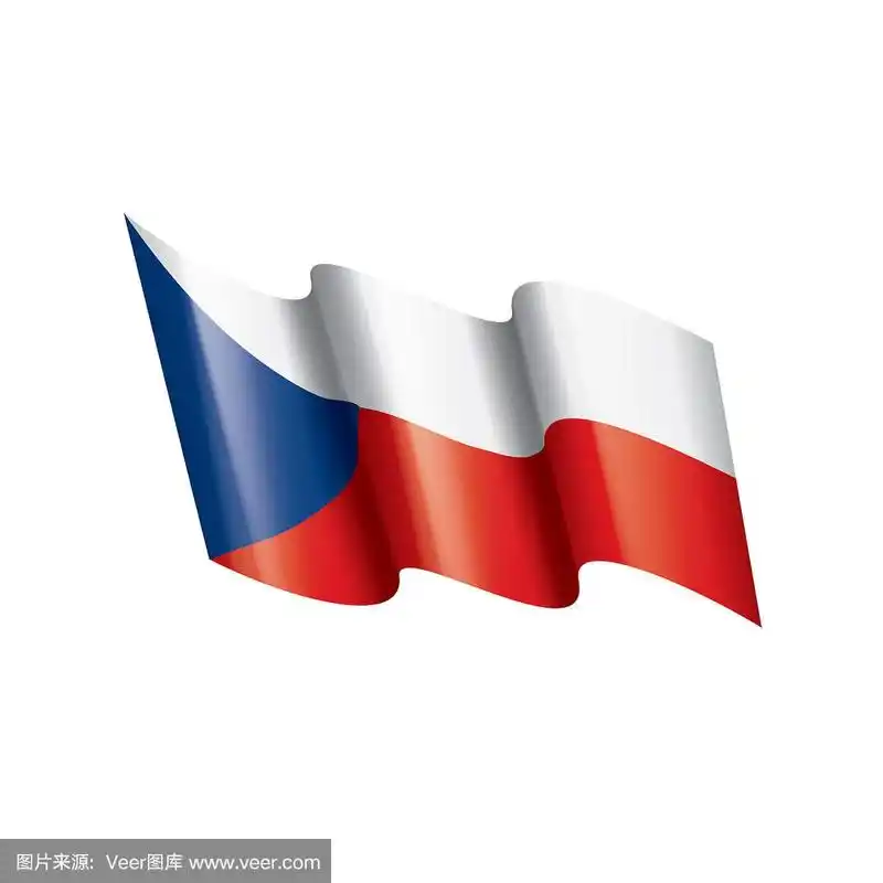 捷克国旗,矢量插图在白色的背景