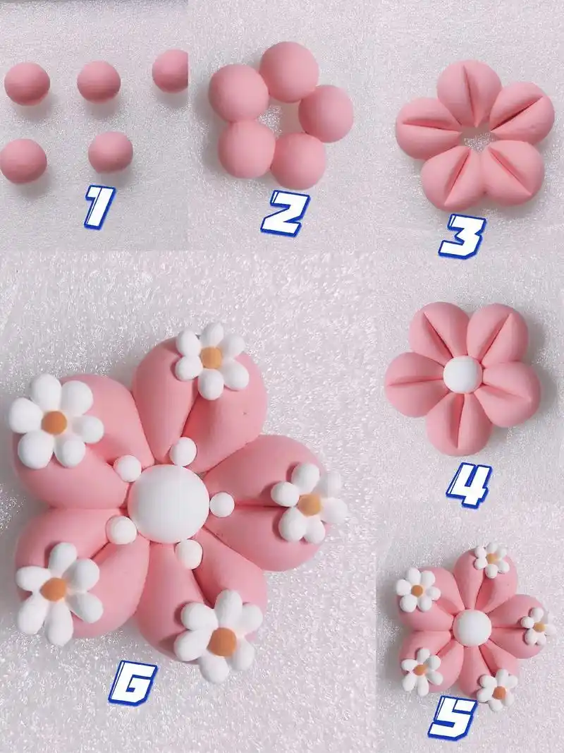粘土教程花花系列.#手工diy #超轻粘土 #手工 #教程  - 抖音