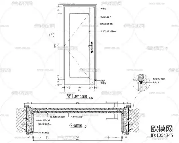 14种门详细cad剖面大样
