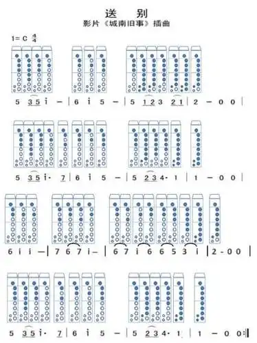 送别的八孔竖笛的简谱