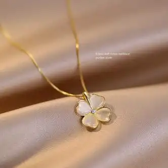 浙成zhecheng足银四叶草项链轻奢小众设计感2021年新款配饰气质锁骨链