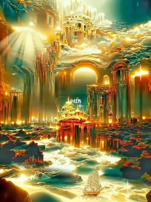 有一个很大的岛,海洋包围着的一整块陆地,这就是亚特兰蒂斯王国"