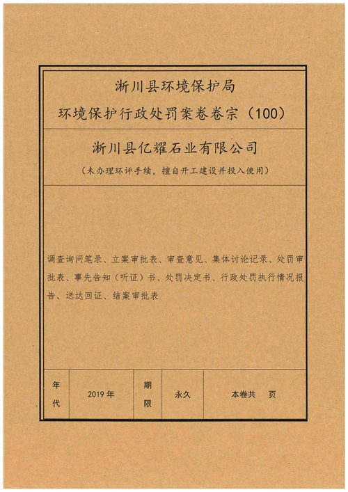 行政处罚案卷卷宗2019-100