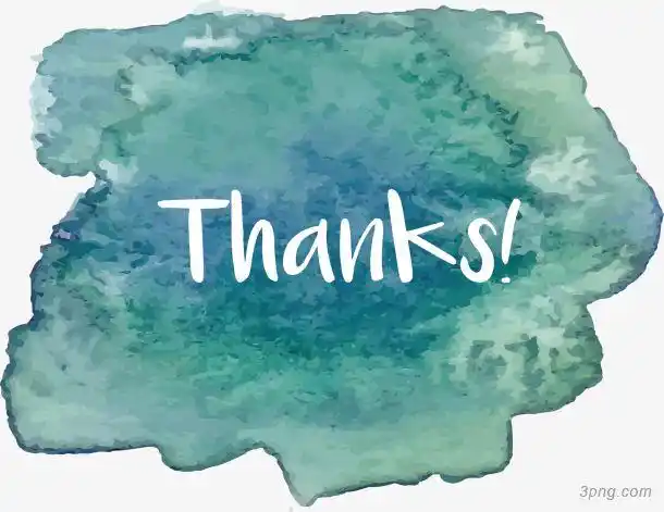 绿色水彩晕染谢谢