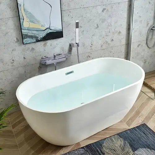 浴缸家用成人 小户型浴缸双人独立洗澡浴池 亚克力网红椭圆形浴盆