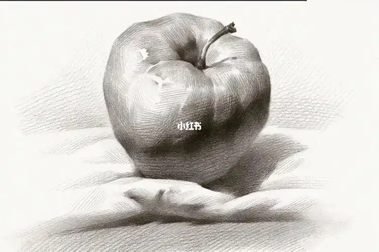 静物素描苹果单体塑造