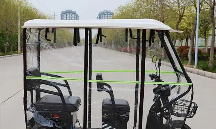三轮车棚子透明金彭休闲小巴士电动三轮车遮雨棚车篷全包围透明防雨