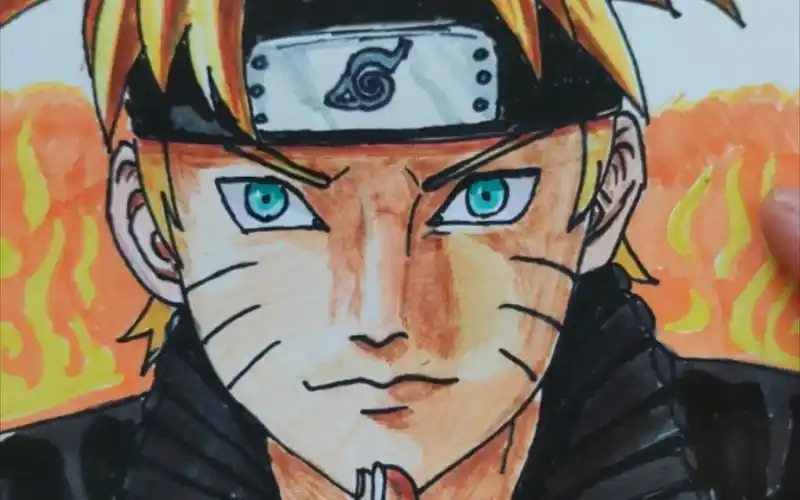 马克笔画,火影忍者之漩涡鸣人～影分身术～画得像个超级赛亚人