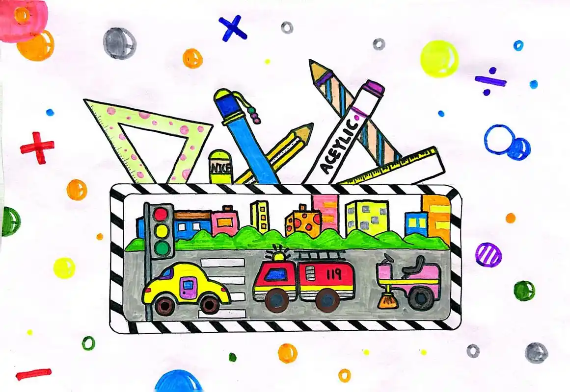 创意儿童画 | 少儿美术 《文具盒》 带步骤图 读万卷书 行万里路