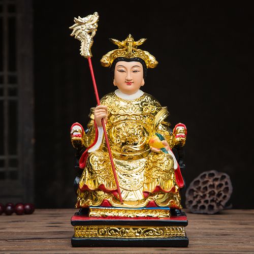 九龙圣母神像居家家用12寸道教龙母佛像树脂摆件