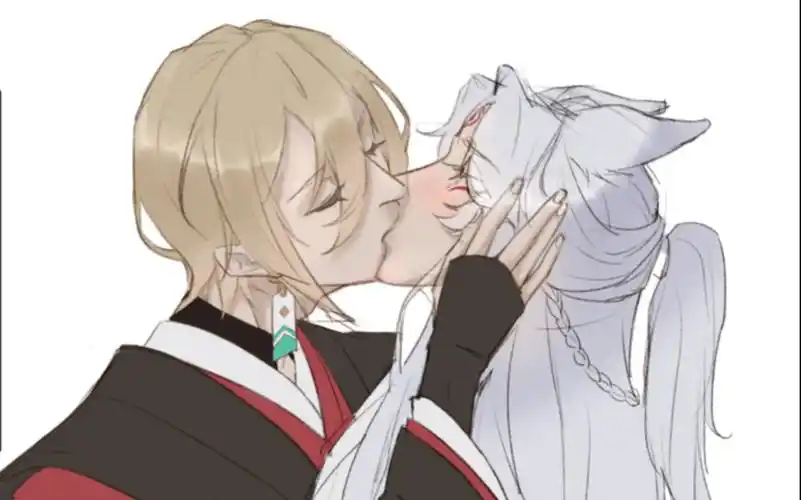 【板绘】大天狗x妖狐 摸鱼