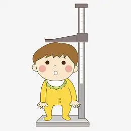 量身高的卡通男孩
