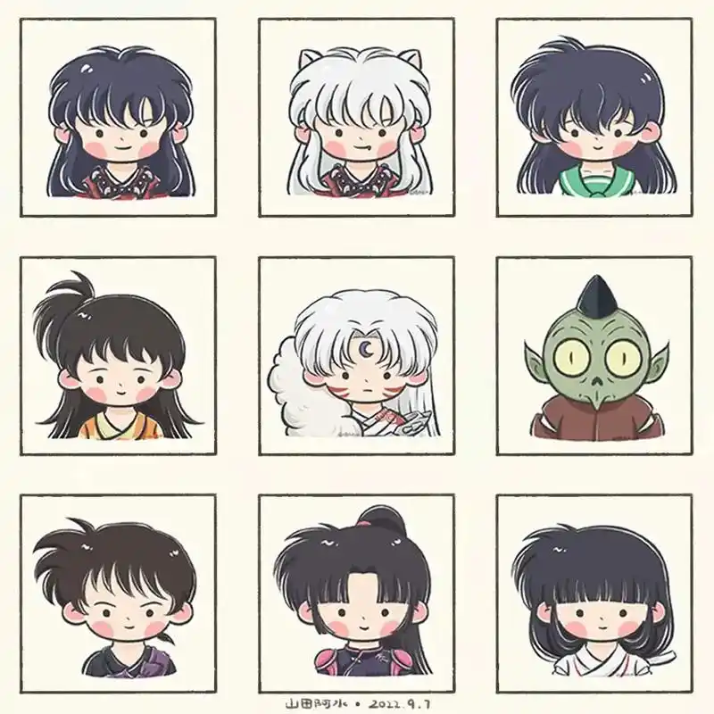 【犬夜叉|q版小头像|第一弹】第一弹的人物:犬夜叉,戈薇, - 抖音