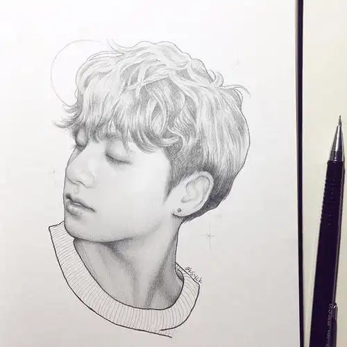 漫画人物男素描铅笔画,漫画人物男生帅气图片