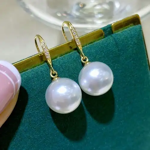 爆款g18k金耳环精致简约款闭眼入的款式 珍珠搭配9～10mm配件