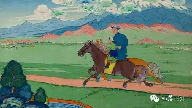 经典蒙古国上世纪绘画作品那时的人那时的风景