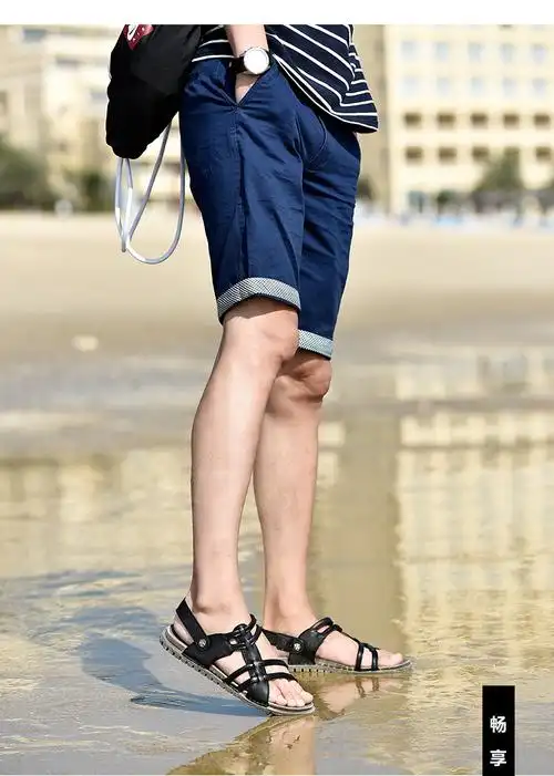 2019夏季新款男士凉鞋 街头青年舒适罗马鞋户外透气时尚搭配凉鞋