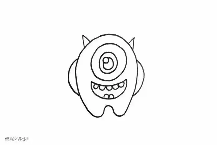 简单可爱小怪兽简笔画画法