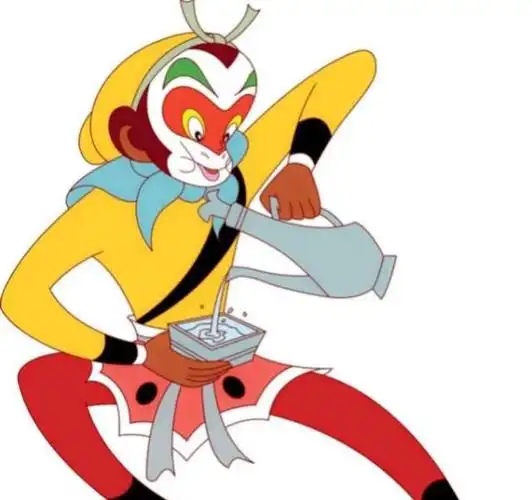 这个版本的孙悟空是来自于1961年上映的一部动画长片,准确的说,这是取