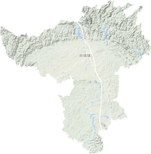 府城镇高清地形地图