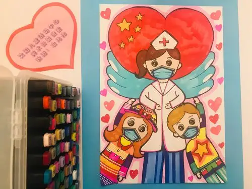 接下来,跟着金伟伟老师一起来画美丽的白衣天使吧!