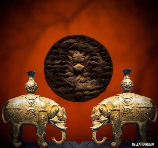 太平有象纯紫铜鎏金宝象镇财