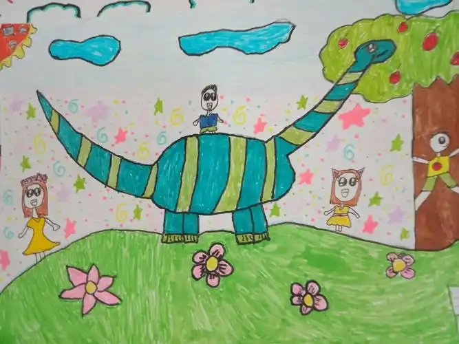 二年级美术课堂《恐龙回来了》作品展播