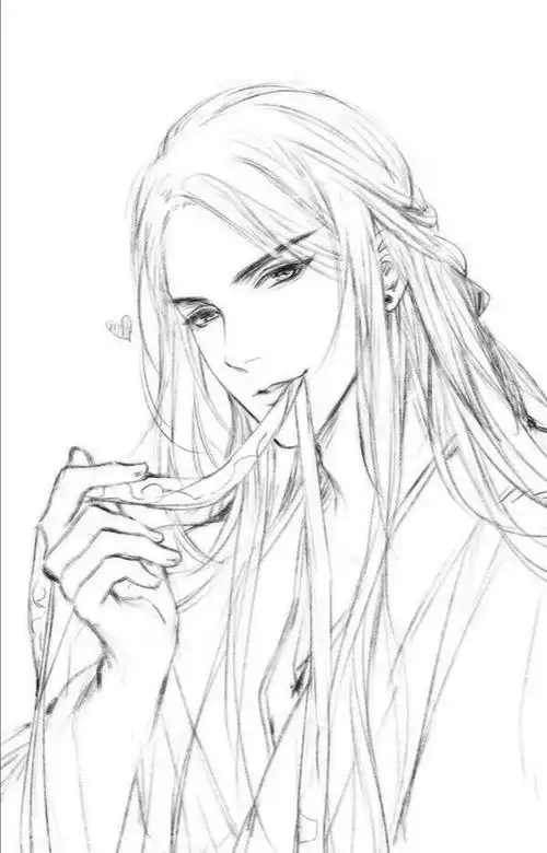 绘画素材78古风少年人物临摹练习.