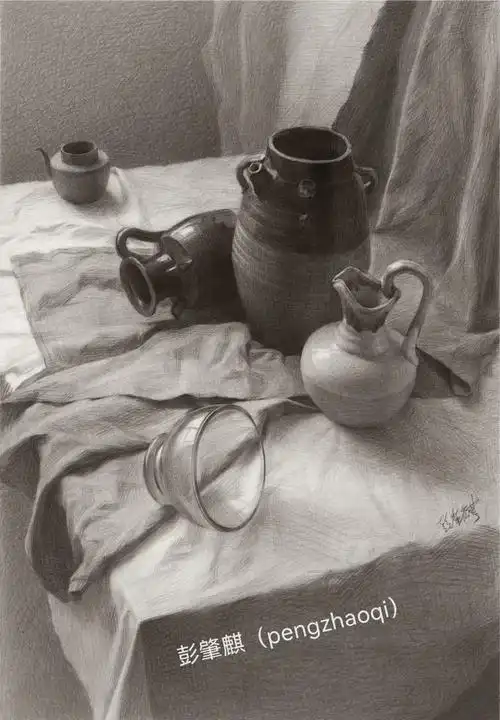 超难的自然光  逆光素描静物组合