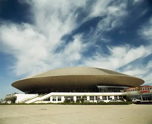 体育馆,横图,建筑,天津,中国,亚洲,蓝天,摄影,晴朗,东亚,中华人民共和