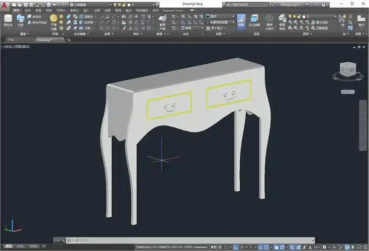 autocad家具建模练习案例梳妆台 - 原创作品 - 站酷(zcool)