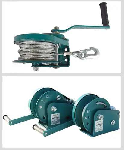 进口手摇绞盘绞车手动卷扬机小型自锁家用重型车载钢丝绳葫芦2吨进口