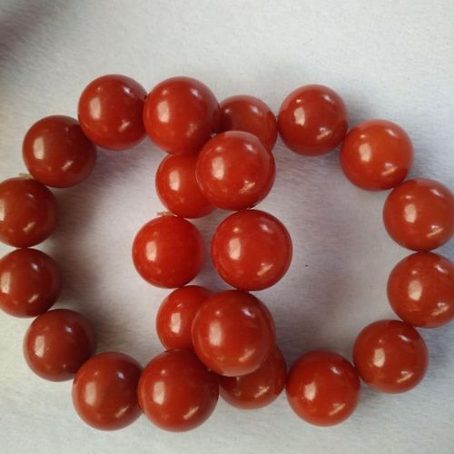 天然金丝玉红玛瑙圆珠手链 男女款红色招财手串手链20mm