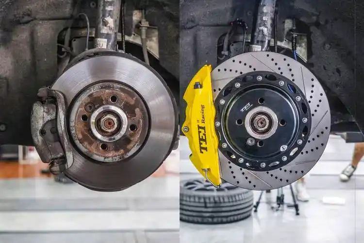 宝马mini升级tei racing刹车改装案例,前p40ns四活塞卡钳套装