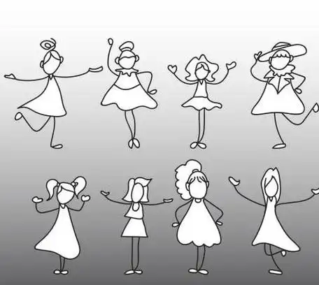 舞蹈的简笔画小人