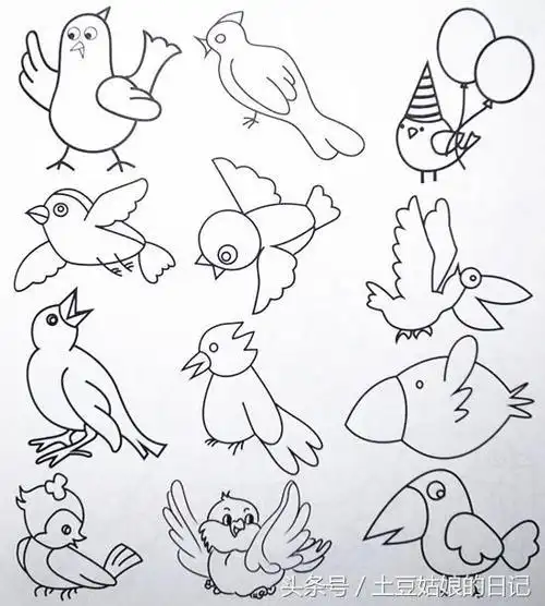 小鸟鸟的简笔画图片经典版大树与小鸟简笔画图片动漫女孩与鸟的简笔画