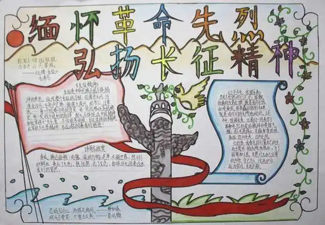 重温红色经典继承革命传统手抄报革命先烈手抄报