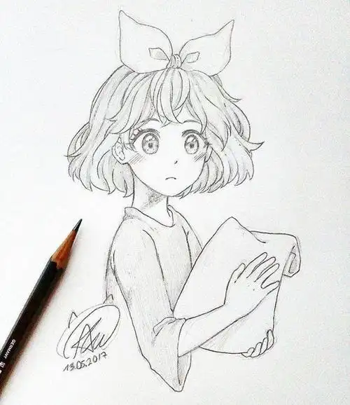 人物黑白动漫素材插画绘画线稿手绘女生男生长发短发转载二次元动漫