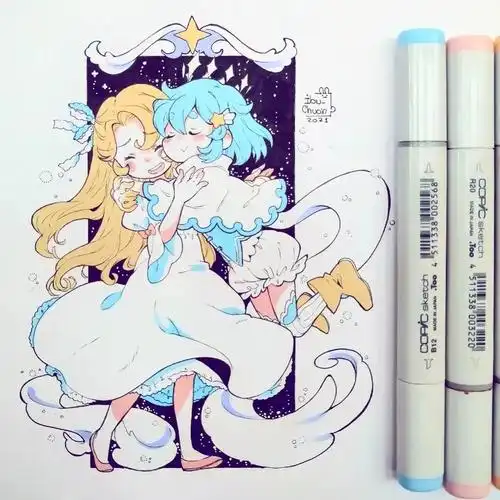 18岁小姐姐笔下q萌的二次元简笔人物q版动漫人物二次元萌系少女