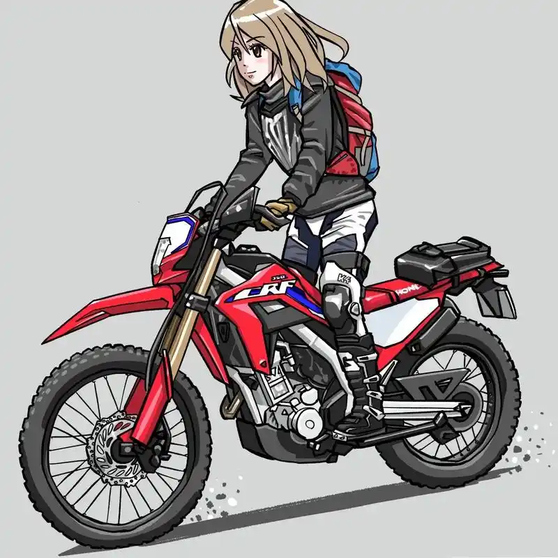 漫画机车女骑头像.喜欢自助下载. 本田crf川崎w650 z - 抖音