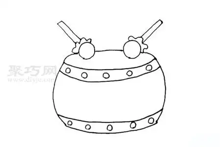 简单大鼓怎么画 - 聚巧网